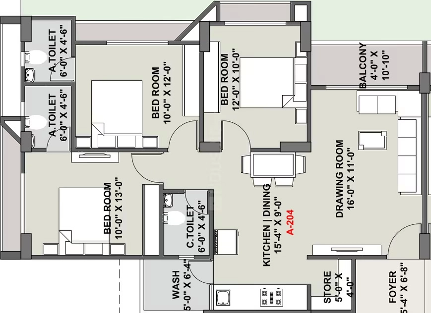 3 BHK Flat in Serenity Life in Vaishnodevi Circle, Ahmedabad - Image 922302