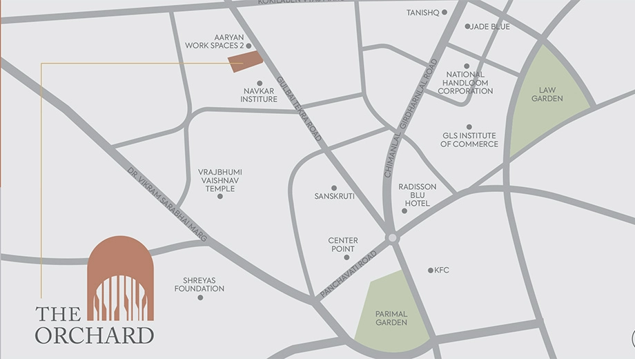 Location of Setu The Orchard in Navrangpura, Ahmedabad - Image 412599