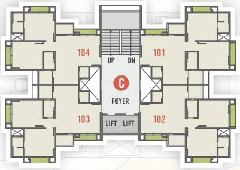 Floor Plan of Skywind Park in Nava Vadaj, Ahmedabad - Image 412619