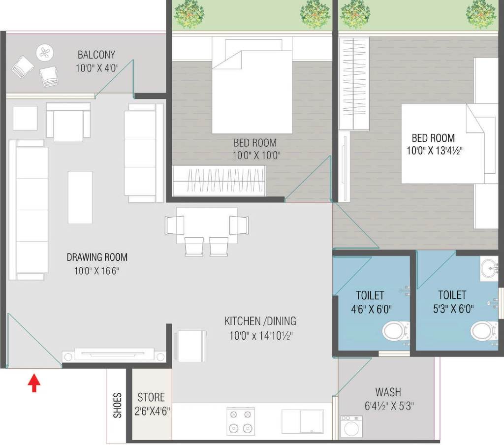 2 BHK Flat in Vastu Radhe Parijat in New Maninagar, Ahmedabad - Image 922323
