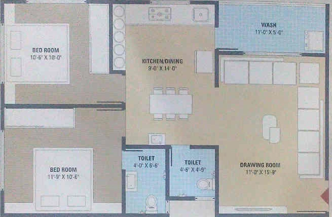 2 BHK Flat in Manisha Merriott Heights in Nikol, Ahmedabad - Image 922327