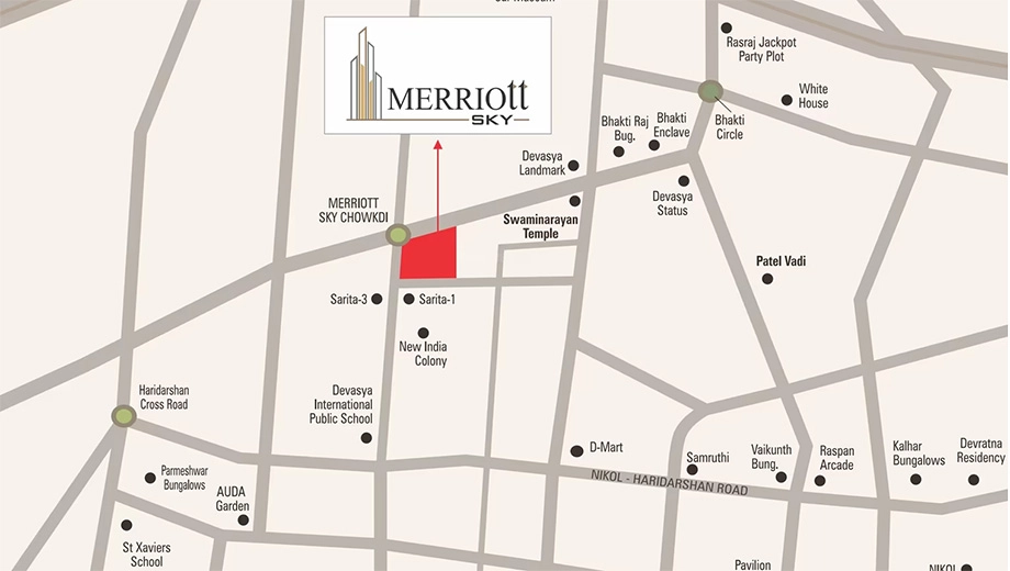 Location of Manisha Merriott Sky Home in Nikol, Ahmedabad - Image 412666