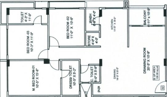 3 BHK Flat in Sapphire Fateh Apartment in Paldi, Ahmedabad - Image 922337