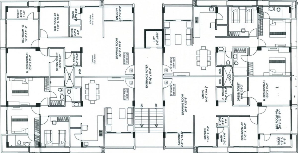 Floor Plan of Sapphire Fateh Apartment in Paldi, Ahmedabad - Image 412684