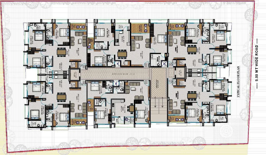 Master Plan of Sapphire Pushkar Apartment in Navrangpura, Ahmedabad - Image 412690