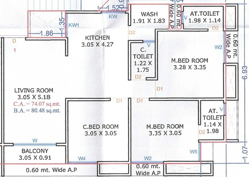 3 BHK Flat in Ramdev Happy Hills in Kamrej, Surat - Image 922346