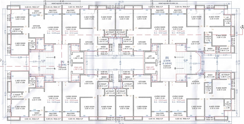 Floor Plan of Ramdev Happy Hills in Kamrej, Surat - Image 412708