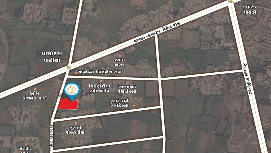 Location of Ramdev Happy Hills in Kamrej, Surat - Image 412707