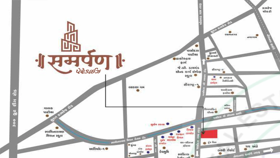 Location of Samarpan Paradise in Pasodara, Surat - Image 412724