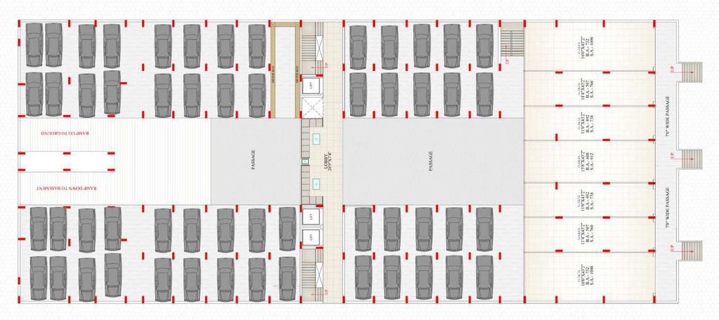Floor Plan of Commercial Nirvana Landmark in Jakhya, Indore - Image 412741