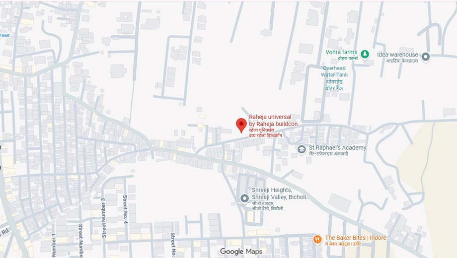 Location of Raheja Universal in Bicholi Mardana, Indore - Image 412775