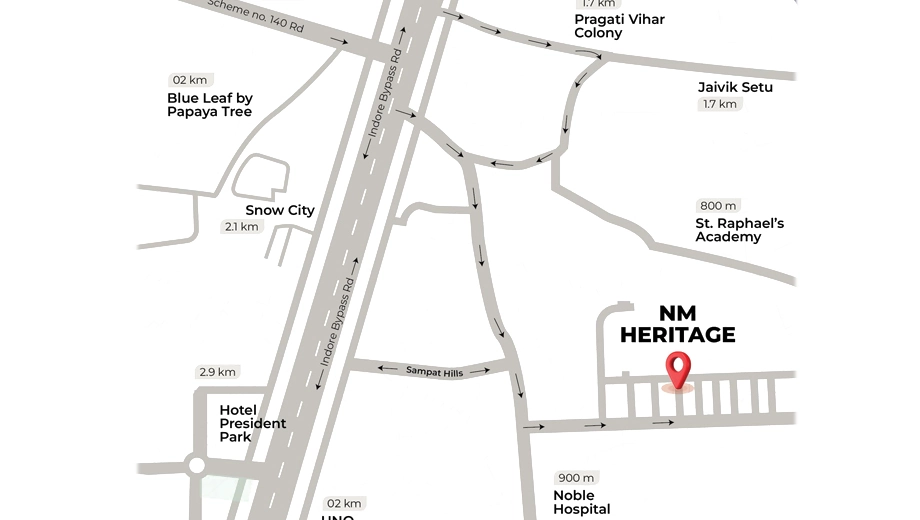 Location of NM Heritage in Bicholi Mardana, Indore - Image 412792