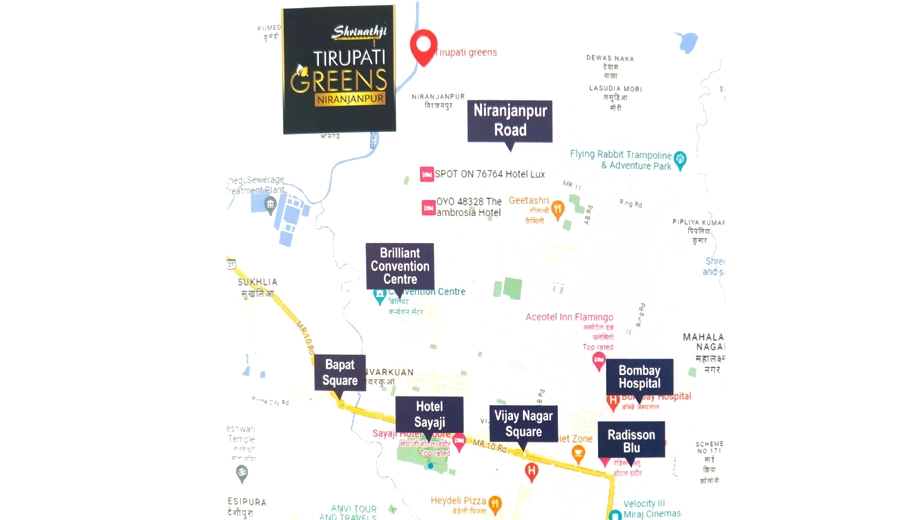 Location of Tirupati Greens in Niranjanpur, Indore - Image 413169