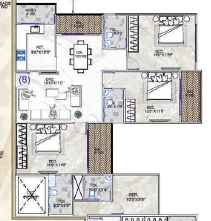 3 BHK Flat in D2R Shekhar Global in Nipania, Indore - Image 922477