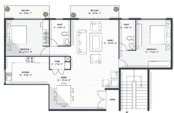 2 BHK Flat in Avant Garde One93 in Indiranagar, Bangalore - Image 922407