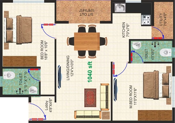 2 BHK Flat in Dhiraan Newyork Meadows in Chandapura, Bangalore - Image 922385