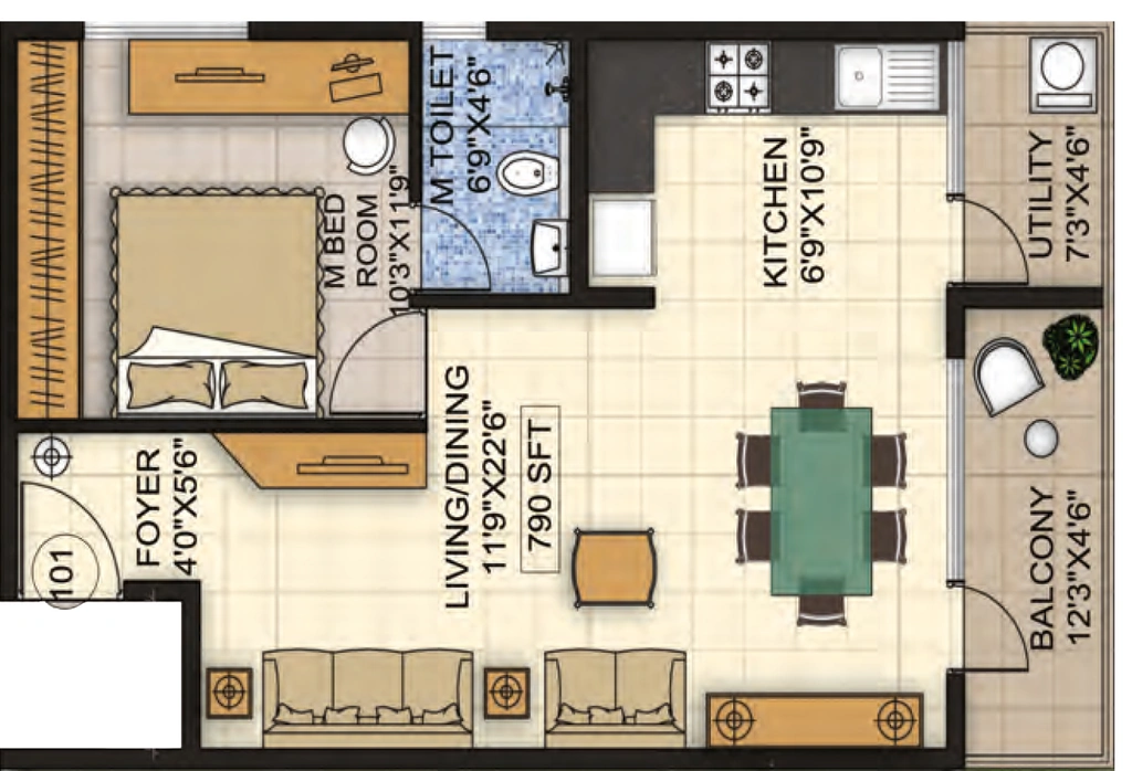 1 BHK Flat in Supreme Sapphire in Kengeri, Bangalore - Image 922396