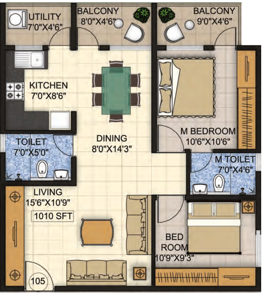 2 BHK Flat in Supreme Sapphire in Kengeri, Bangalore - Image 922397