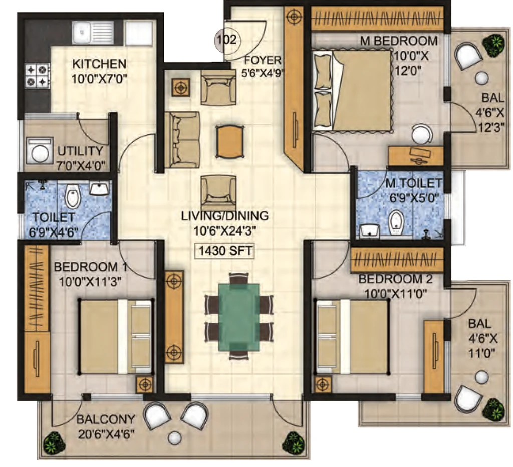 3 BHK Flat in Supreme Sapphire in Kengeri, Bangalore - Image 922399