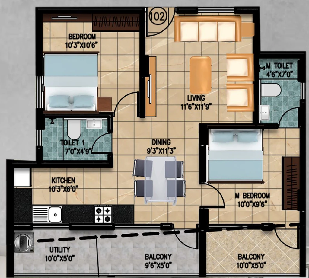 2 BHK Flat in Supreme Symphony in Kengeri, Bangalore - Image 922386