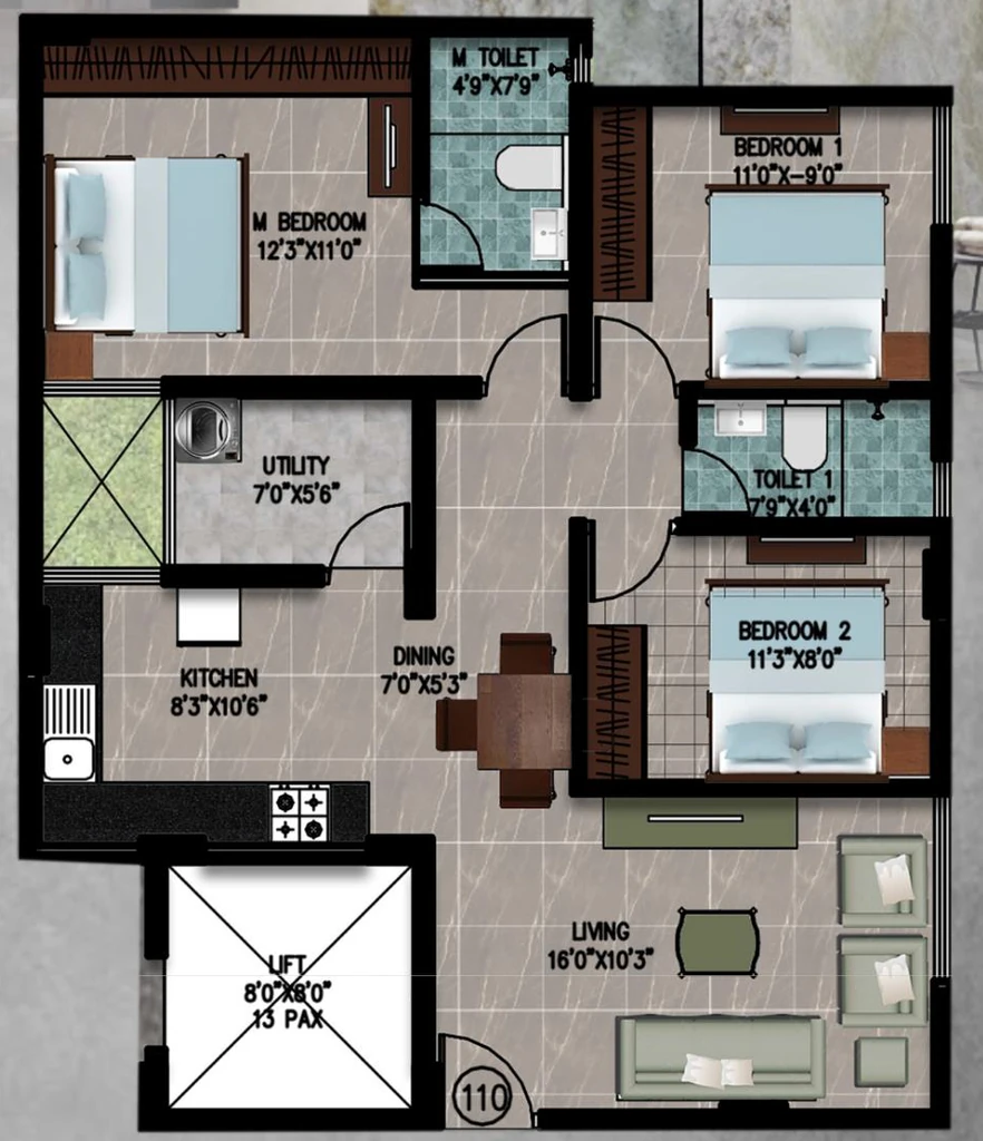 3 BHK Flat in Supreme Symphony in Kengeri, Bangalore - Image 922388