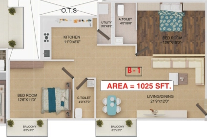 2 BHK Flat in OSNC Nandini Green field in Kengeri, Bangalore - Image 922443