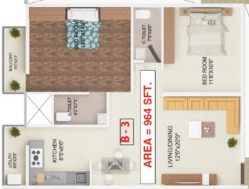 2 BHK Flat in OSNC Nandini Green field in Kengeri, Bangalore - Image 922442