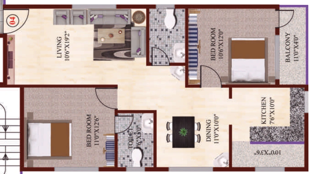 2 BHK Flat in Srinivasa Palm Woods in Kudlu Gate, Bangalore - Image 922437