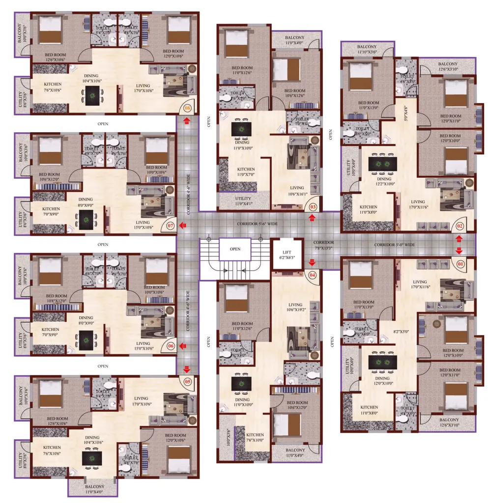 Floor Plan of Srinivasa Palm Woods in Kudlu Gate, Bangalore - Image 412943