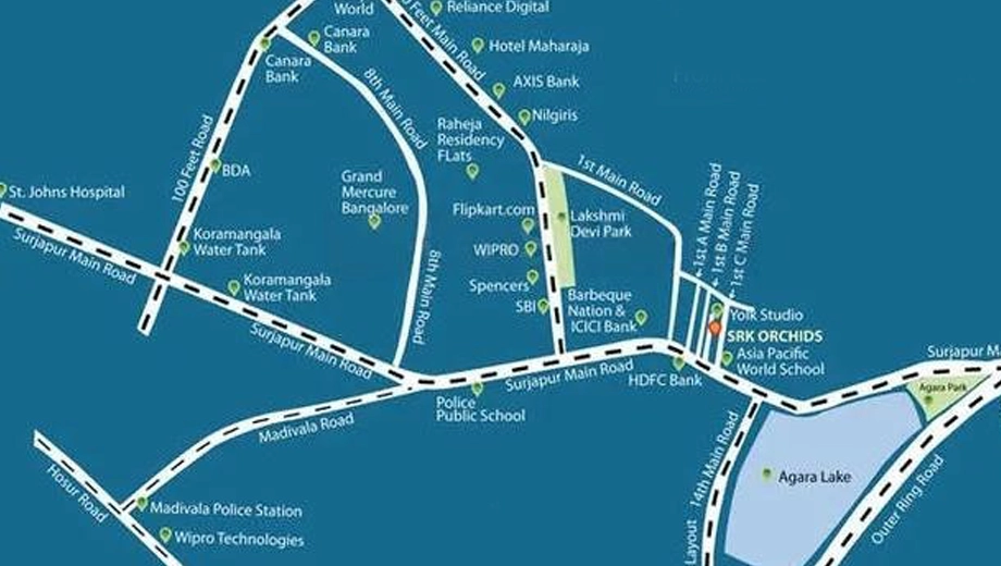 Location of SRK Orchids in Koramangala, Bangalore - Image 412906