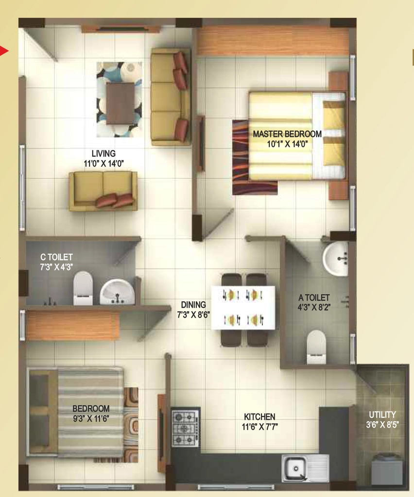 2 BHK Flat in SS Carona in Kengeri, Bangalore - Image 922419