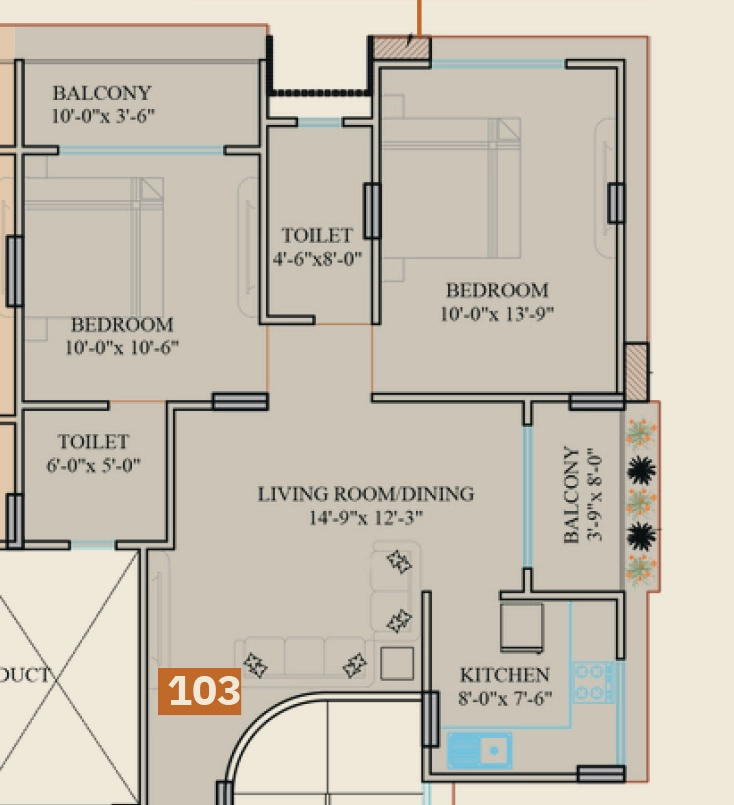2 BHK Flat in Shivalika The Address in Nipania, Indore - Image 922509