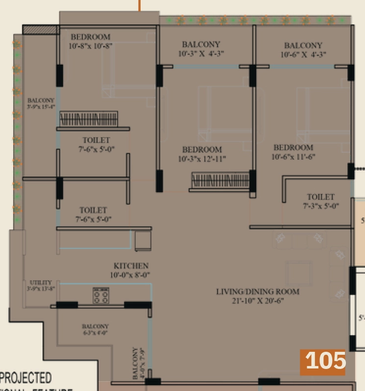 3 BHK Flat in Shivalika The Address in Nipania, Indore - Image 922514