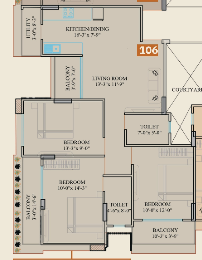 3 BHK Flat in Shivalika The Address in Nipania, Indore - Image 922512