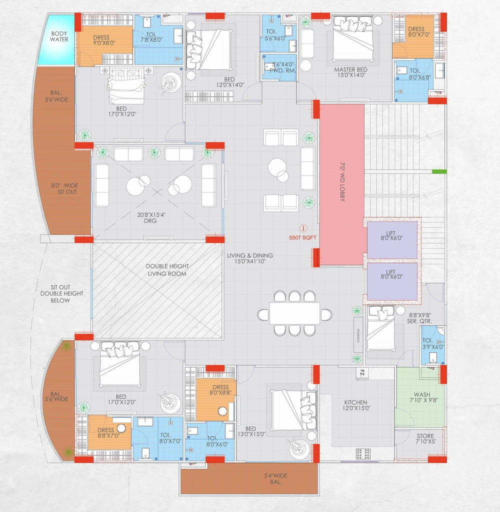 5 BHK Flat in Vertical Cliffton Palladium in Scheme No 140, Indore - Image 922537