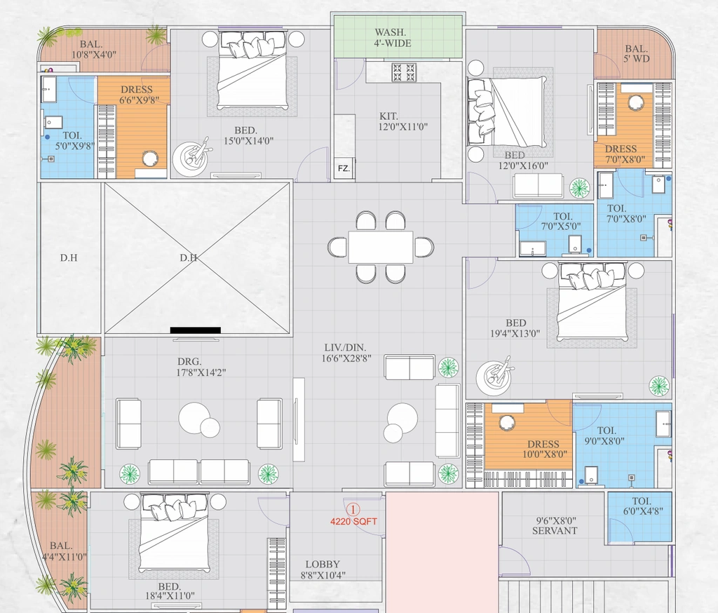 Floor Plan of Vertical Cliffton Palladium in Scheme No 140, Indore - Image 413178