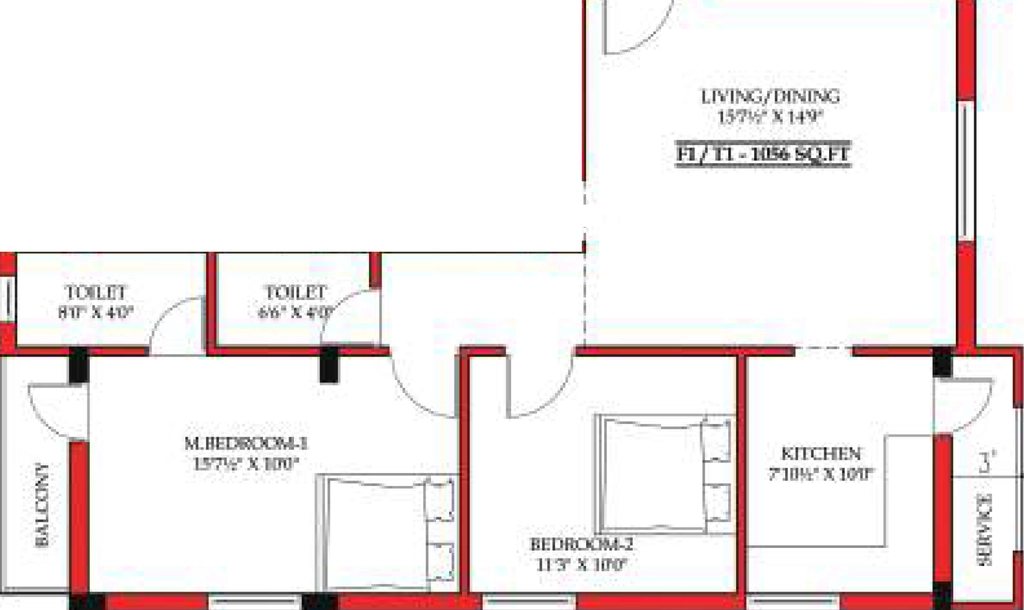 2 BHK Flat in GMR Realitys in Tambaram, Chennai - Image 922434