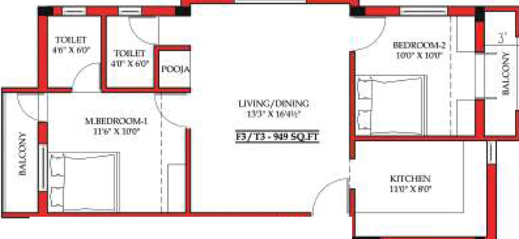 2 BHK Flat in GMR Realitys in Tambaram, Chennai - Image 922433