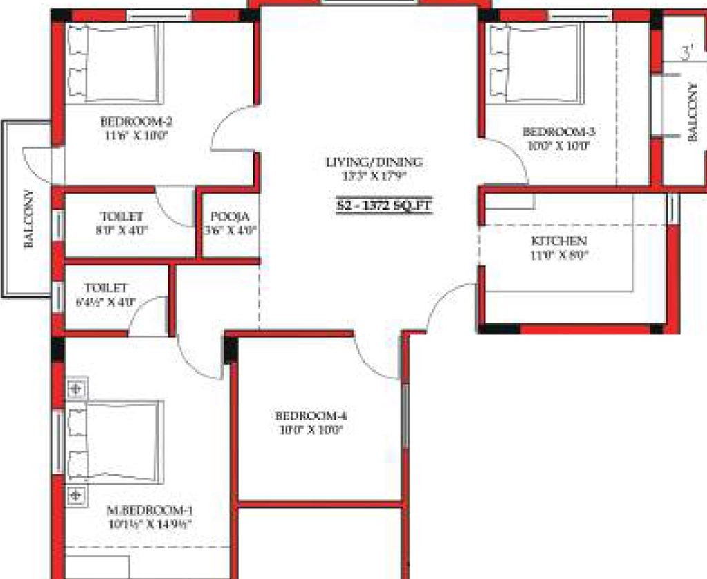 4 BHK Flat in GMR Realitys in Tambaram, Chennai - Image 922436