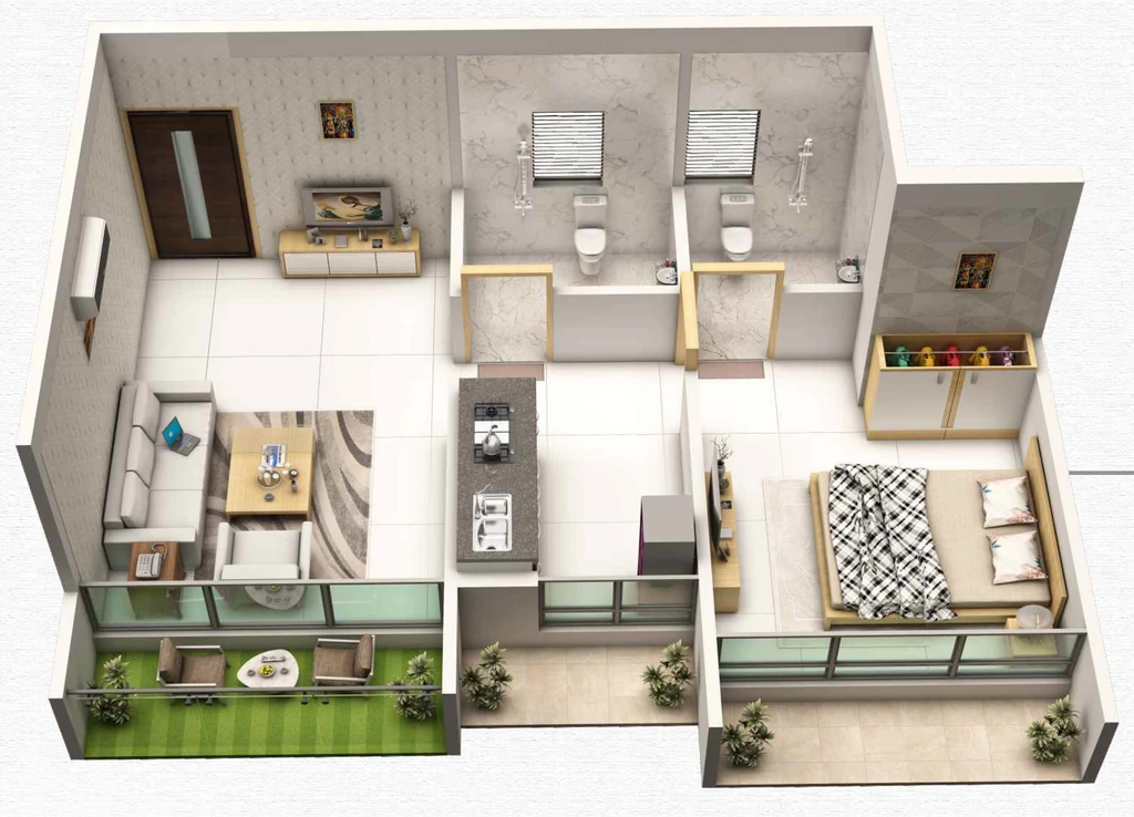 1 BHK Flat in Vrindavan Chandar Heights in Pushpak Nagar, Navi Mumbai - Image 922552
