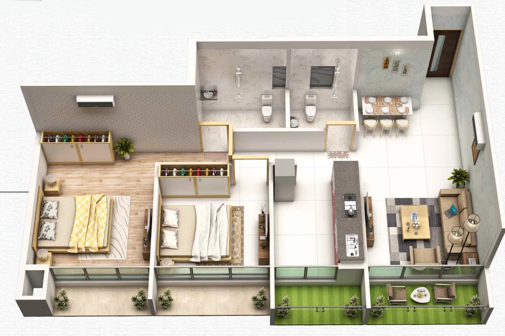 2 BHK Flat in Vrindavan Chandar Heights in Pushpak Nagar, Navi Mumbai - Image 922553