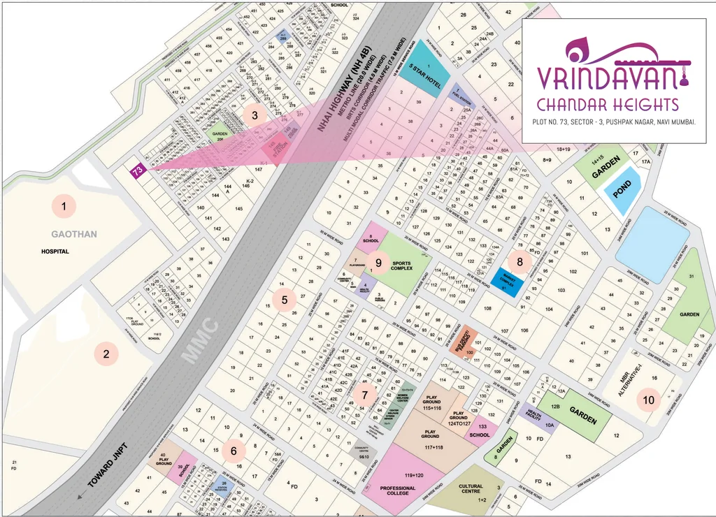 Master Plan of Vrindavan Chandar Heights in Pushpak Nagar, Navi Mumbai - Image 413206