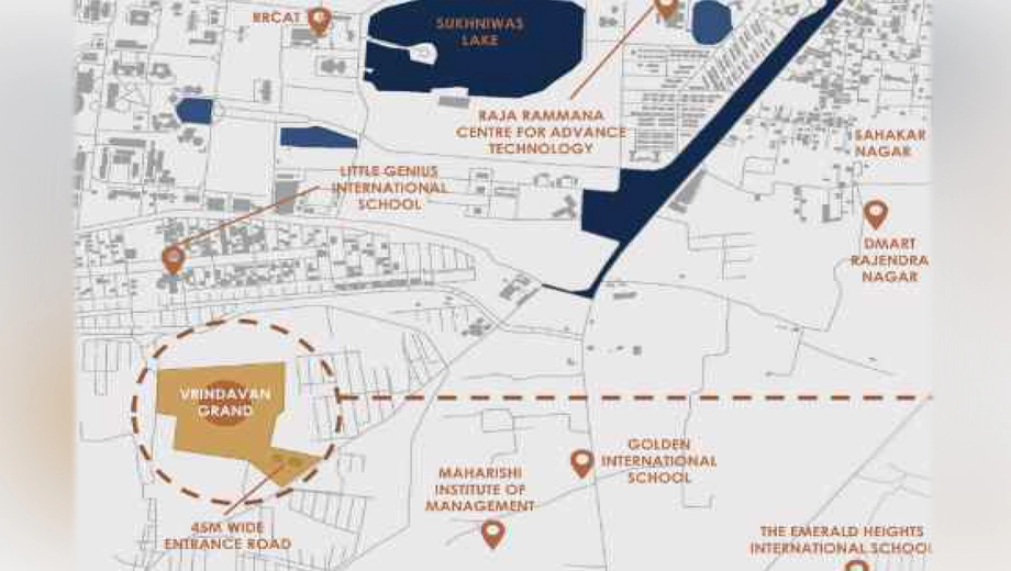 Location of Vrindavan Grand in Rangwasa, Indore - Image 413212