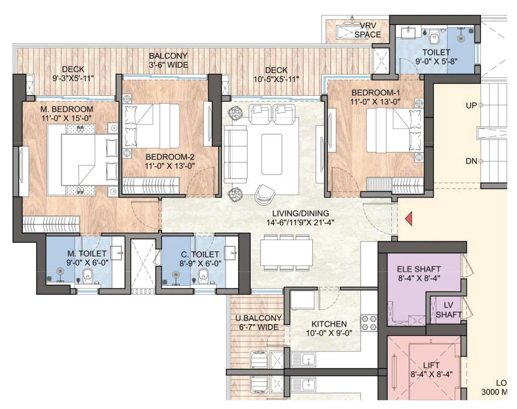 3 BHK Flat in Aditya Rosemont Residency in NH 24, Ghaziabad - Image 922448