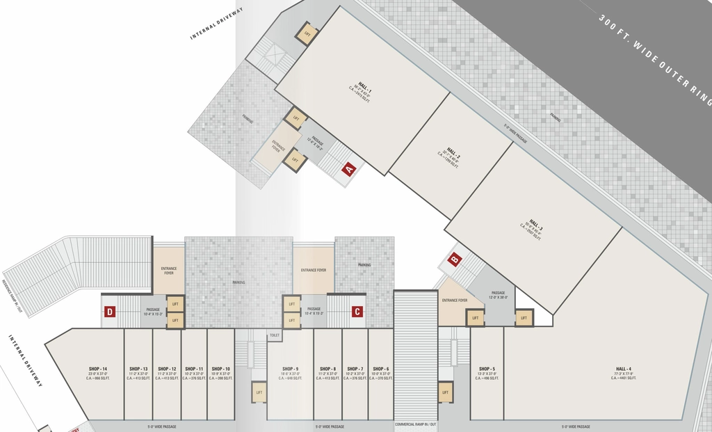 Floor Plan of Commercial Vasudeva Keshav Heights in Jahangirpura, Surat - Image 413005