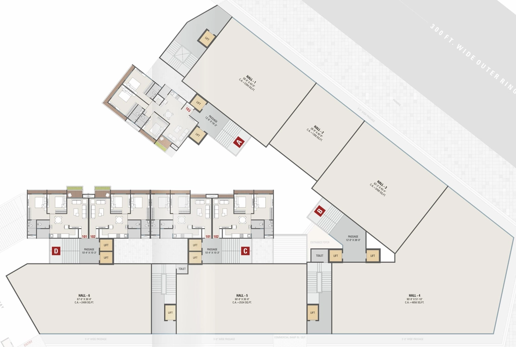 Floor Plan of Commercial Vasudeva Keshav Heights in Jahangirpura, Surat - Image 413004