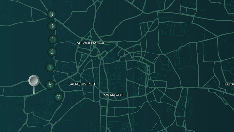 Location of Kamdhenu The Lumina in Erandwane, Pune - Image 413055
