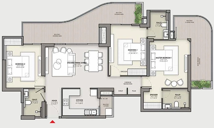 3 BHK Flat in Karyan Trevana Residences in Wave City, Ghaziabad - Image 922492