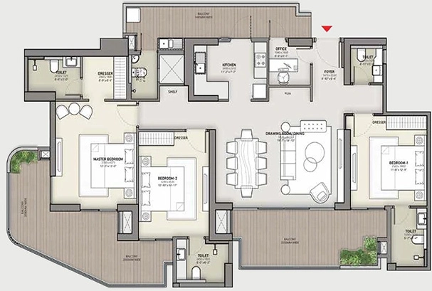 3 BHK Flat in Karyan Trevana Residences in Wave City, Ghaziabad - Image 922493