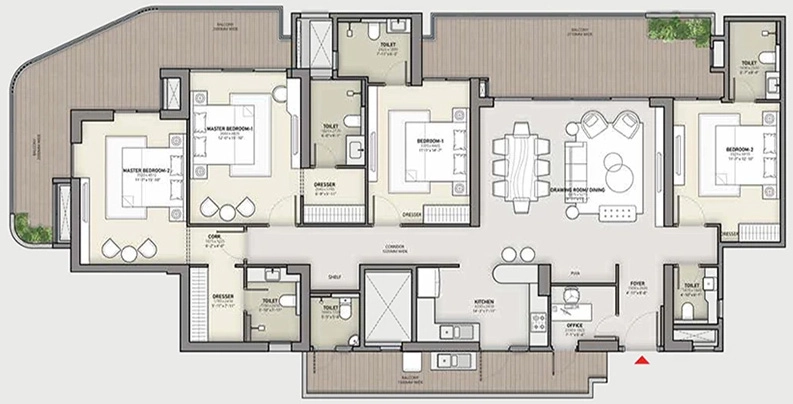 4 BHK Flat in Karyan Trevana Residences in Wave City, Ghaziabad - Image 922494
